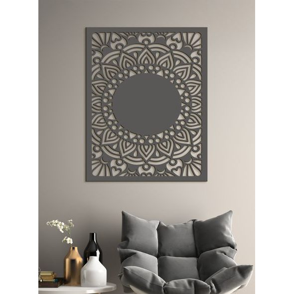 Dřevěná mandala sluneční květina