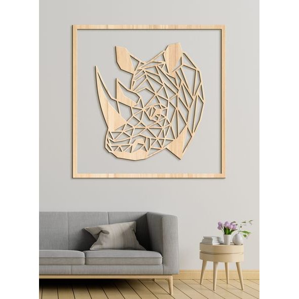 Dřevěný obraz nosorožce