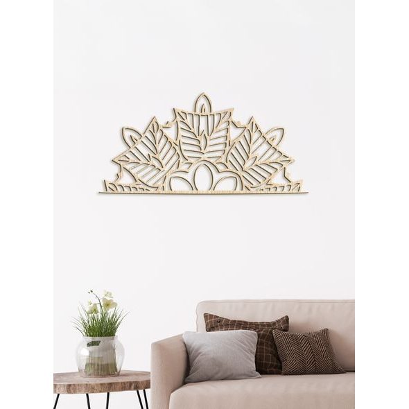 Dřevěná mandala půlkruh Ozdoba