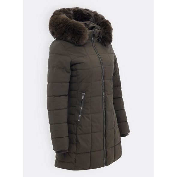 Dámská prošívaná bunda tmavě zelená