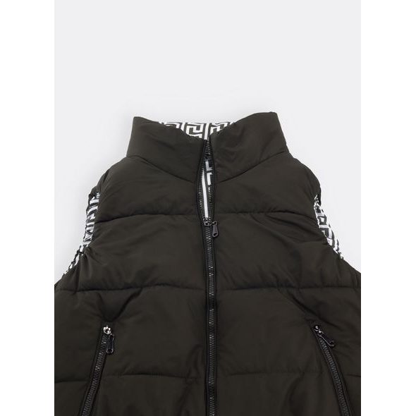 Dámska krátka prešívaná vesta tmavozelená