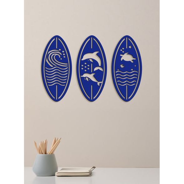 Třídílná nástěnná dekorace SEA