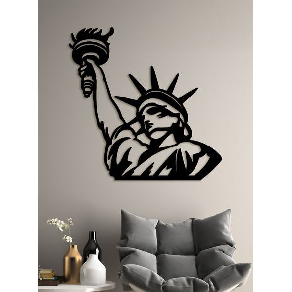 Dřevěná nástěnná malba Socha Svobody