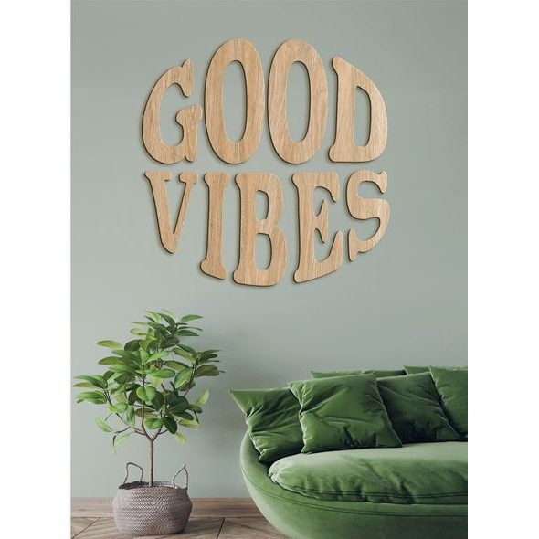 Drevený nápis "GOOD VIBES"