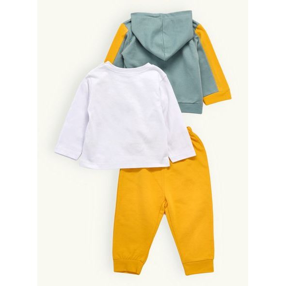 Kojenecká tepláková souprava STATEČNÝ LEV mentolově-žlutá