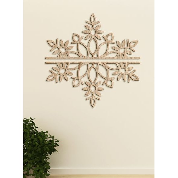 Dvoudílná dřevěná mandala SNOW