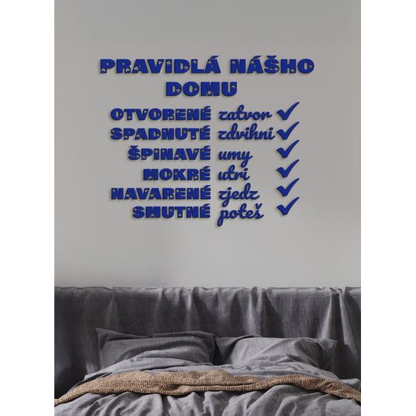 Drevený citát "Pravidlá nášho domu"
