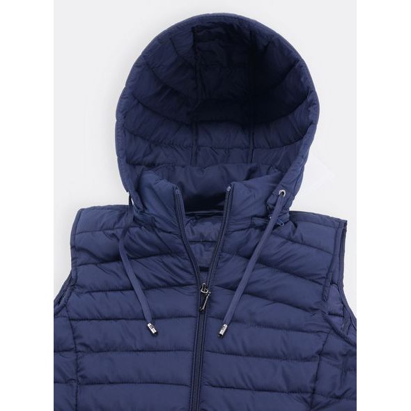 Dámská krátká prošívaná vesta tmavě modrá