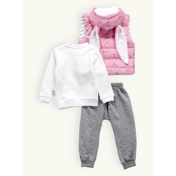 Dětská tepláková souprava ŠŤASTNÝ ZAJÍC růžová