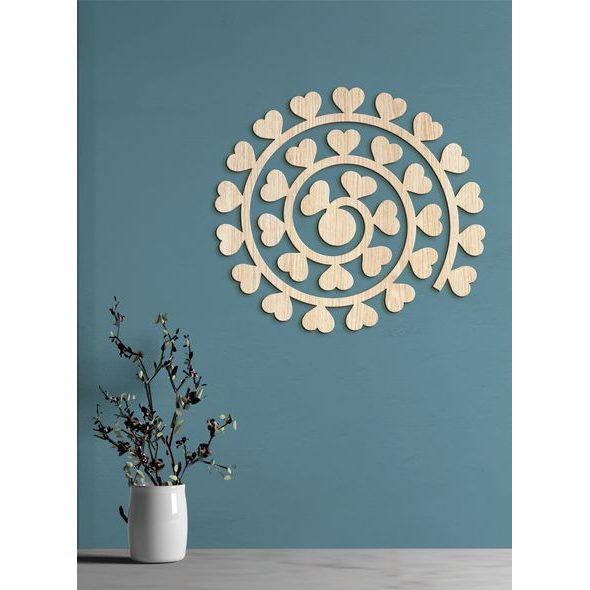 Dřevěný nástěnný obraz Spirála srdcí