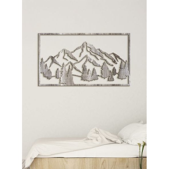 Dřevěná nástěnná malba Majestátní hory