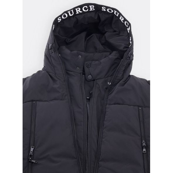 Pánská zimní bunda s kapucí černá