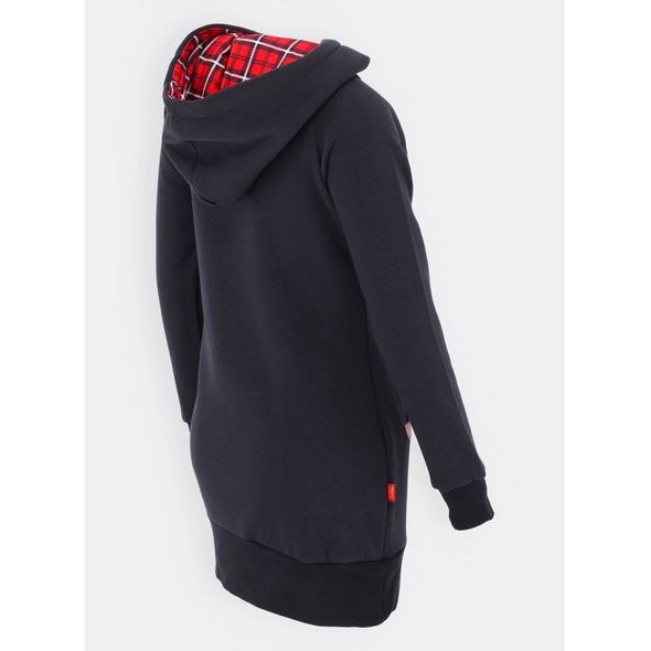 Dámská prodloužená mikina s kapucí černá