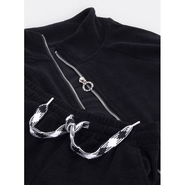 Dámská tepláková souprava crop top černá