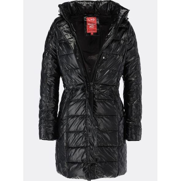 Dlouhá dámská prošívaná bunda černá