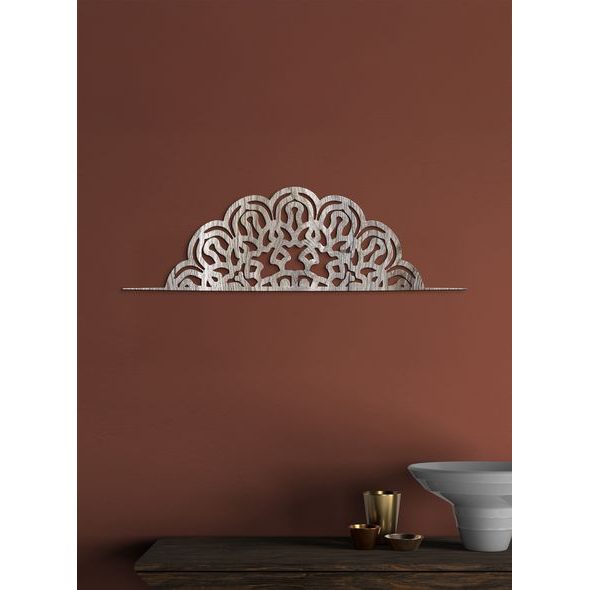 Dřevěná mandala půlkruh FLORA