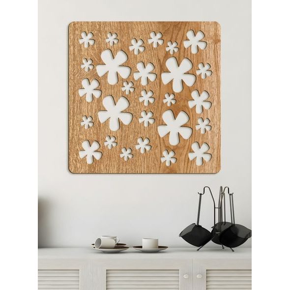 Dřevěná dekorace Květiny