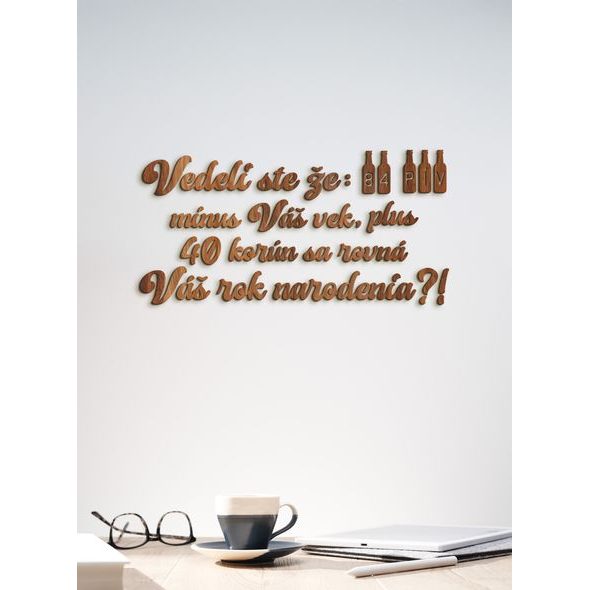 Vtipný drevený nápis na stenu PIVO