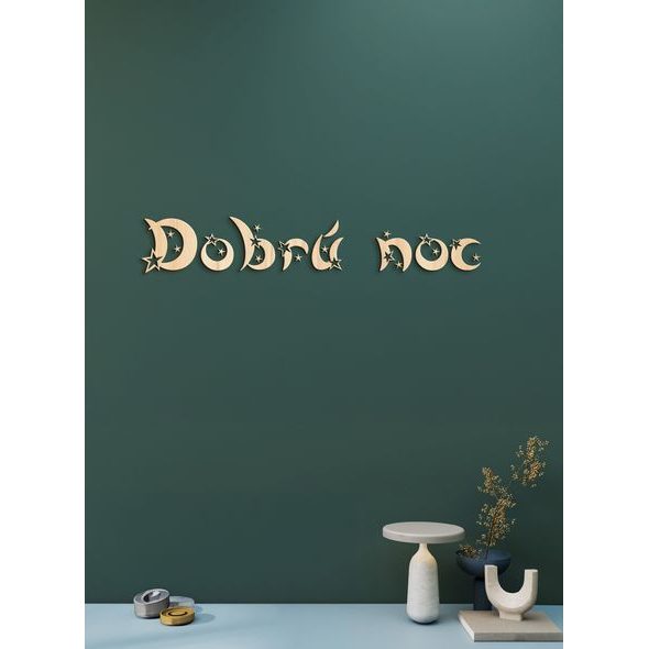 Drevený nápis "Dobrú noc"