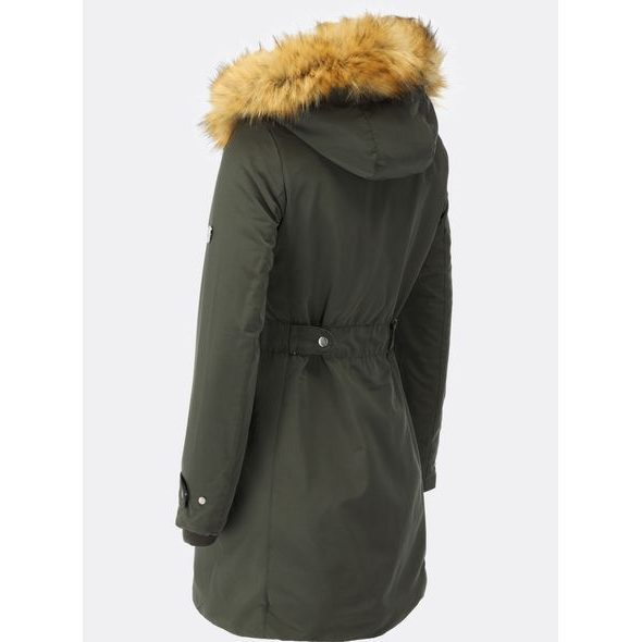 Zateplená dámska zimná bunda tmavozelená