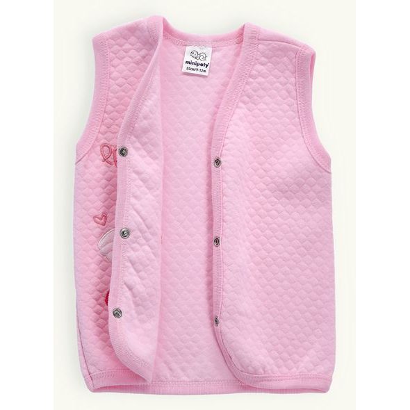 Detská tepláková vesta s výšivkou LABUŤ ružová