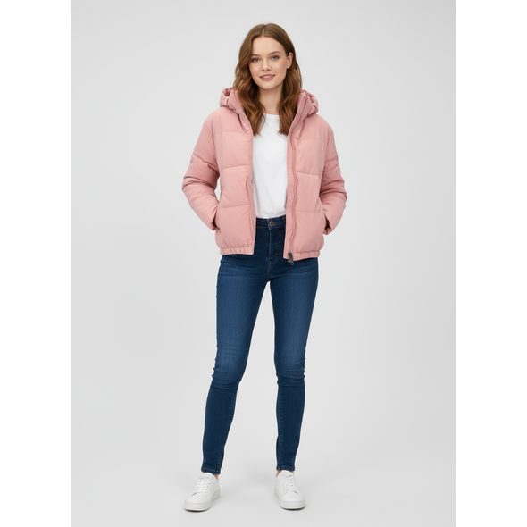DÁMSKÁ KRÁTKÁ ZIMNÍ BUNDA PUDROVÁ