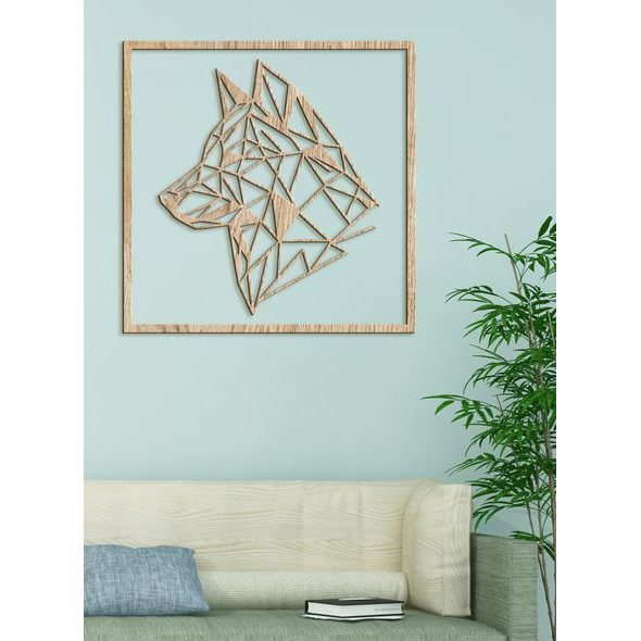 Dřevěný obraz Silueta vlka