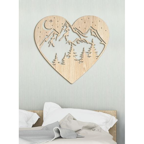 Dřevěný nástěnný obraz Láska k horám