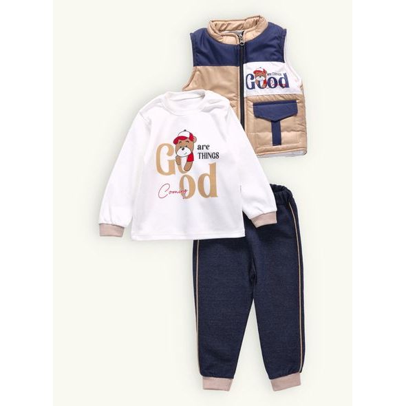 Dětská tepláková souprava DOBRÝ MEDVÍDEK béžová