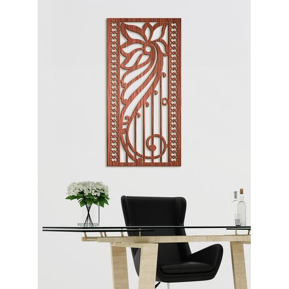 Dřevěná květinová mandala na zeď