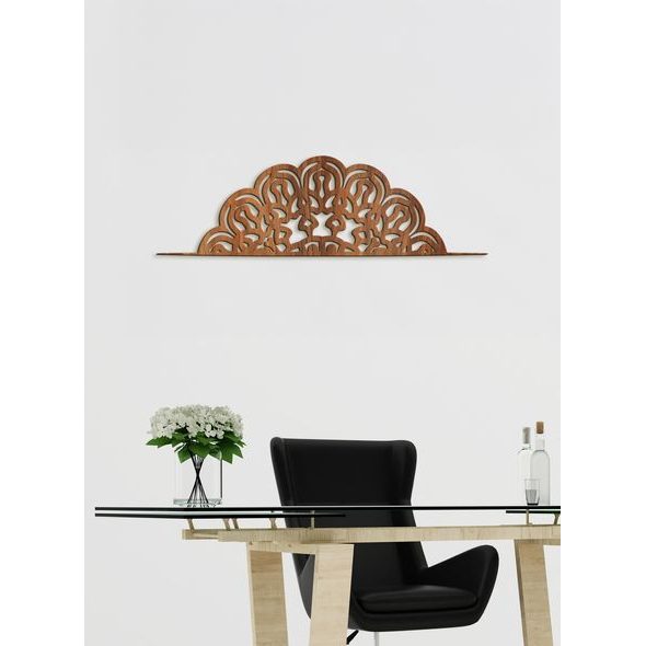 Dřevěná mandala půlkruh FLORA