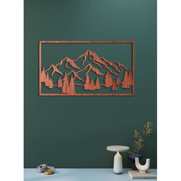 Dřevěná nástěnná malba Majestátní hory