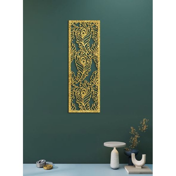 LUXUSNÍ DŘEVĚNÁ MANDALA PÁVÍ PEŘÍ