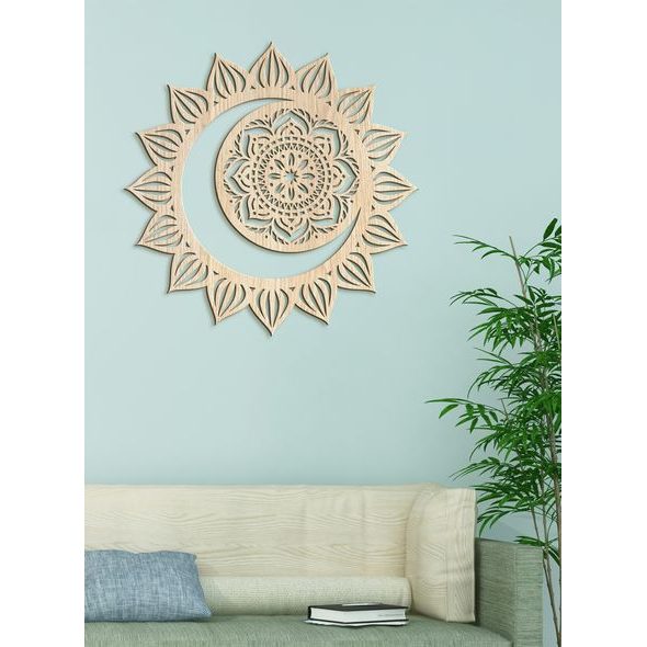 Drevene mandala MOON