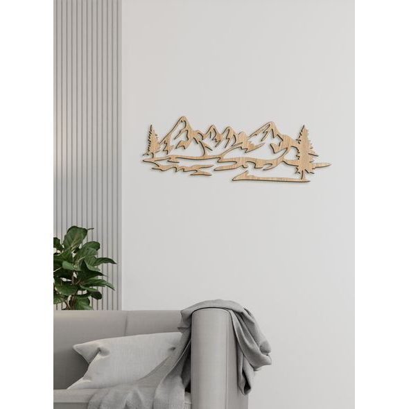 Dřevěný obraz Silueta hor