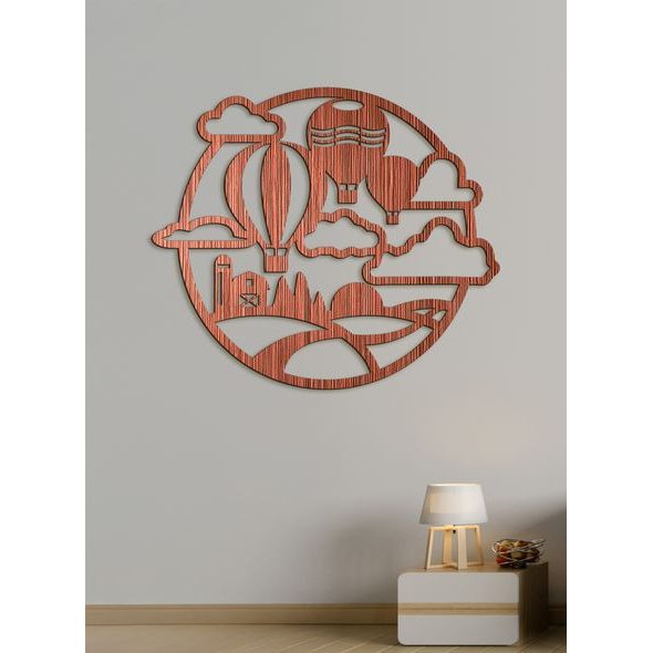 Dřevěný nástěnný obraz Balon Flight