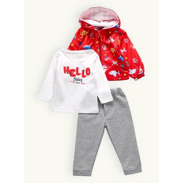 Detská vychádzková súprava OCEÁN červená