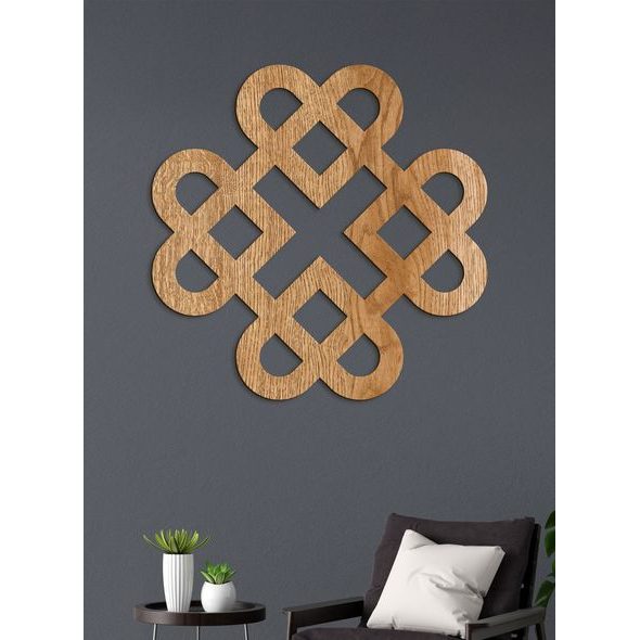 Drevená dekorácia Srdcia z keltského uzla