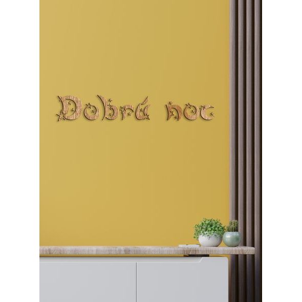 Drevený nápis "Dobrú noc"
