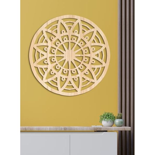 Dřevěná mandala na stěně FLOWER