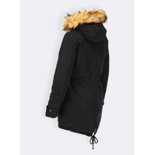 Dámska obojstranná zimná bunda čierno-hnedá