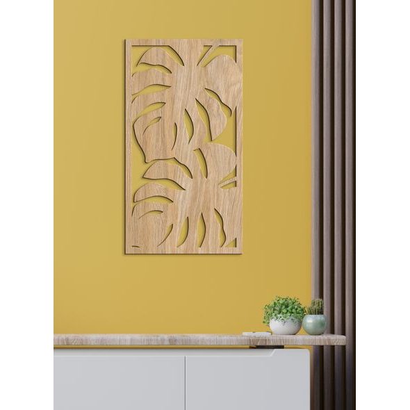 Dřevěný obrázek listí