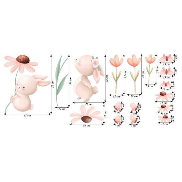 Zajačiky s kvetinami