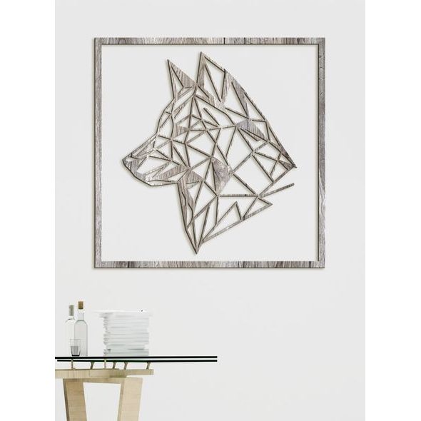 Dřevěný obraz Silueta vlka