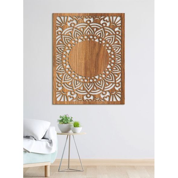 Dřevěná mandala sluneční květina