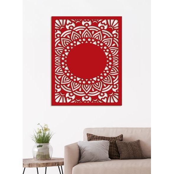 Dřevěná mandala sluneční květina