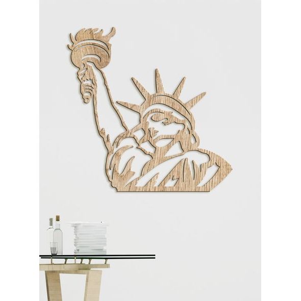 Dřevěná nástěnná malba Socha Svobody