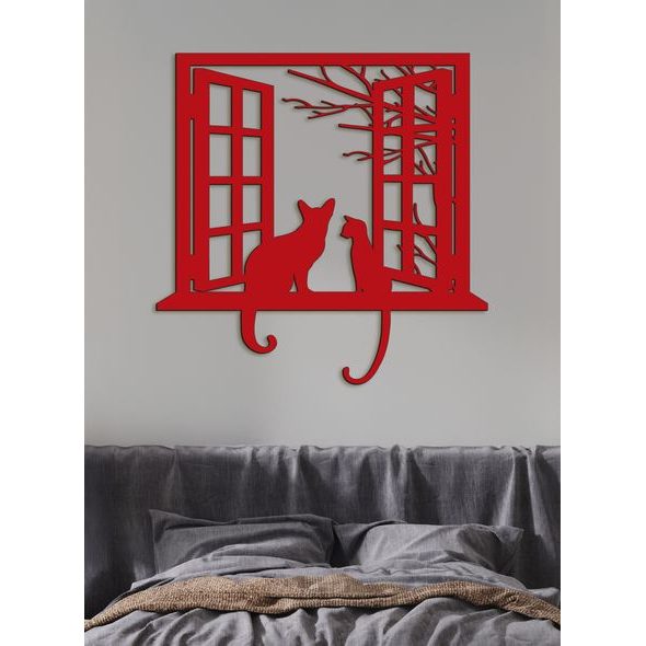 Dřevěná dekorace kočky