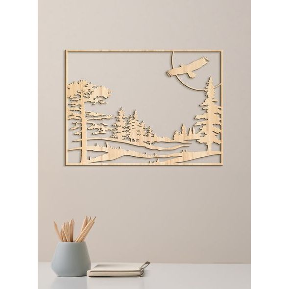 Dřevěný obraz ze dřeva Let orla