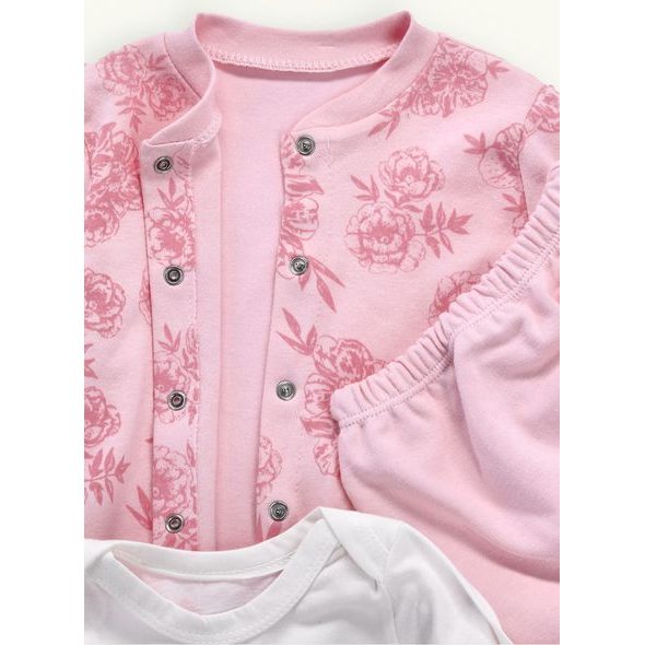 Dětská souprava s potiskem růžová